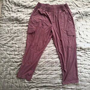 Old Navy Maroon High-Waisted Cargo Ankle Pants